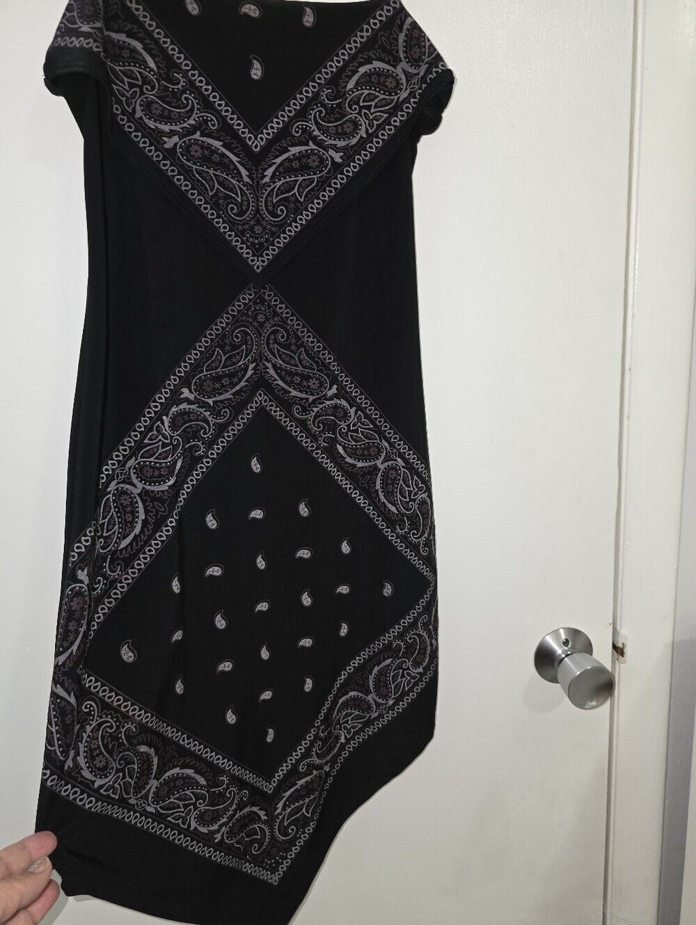 Black Bandana-Print Women's Dress